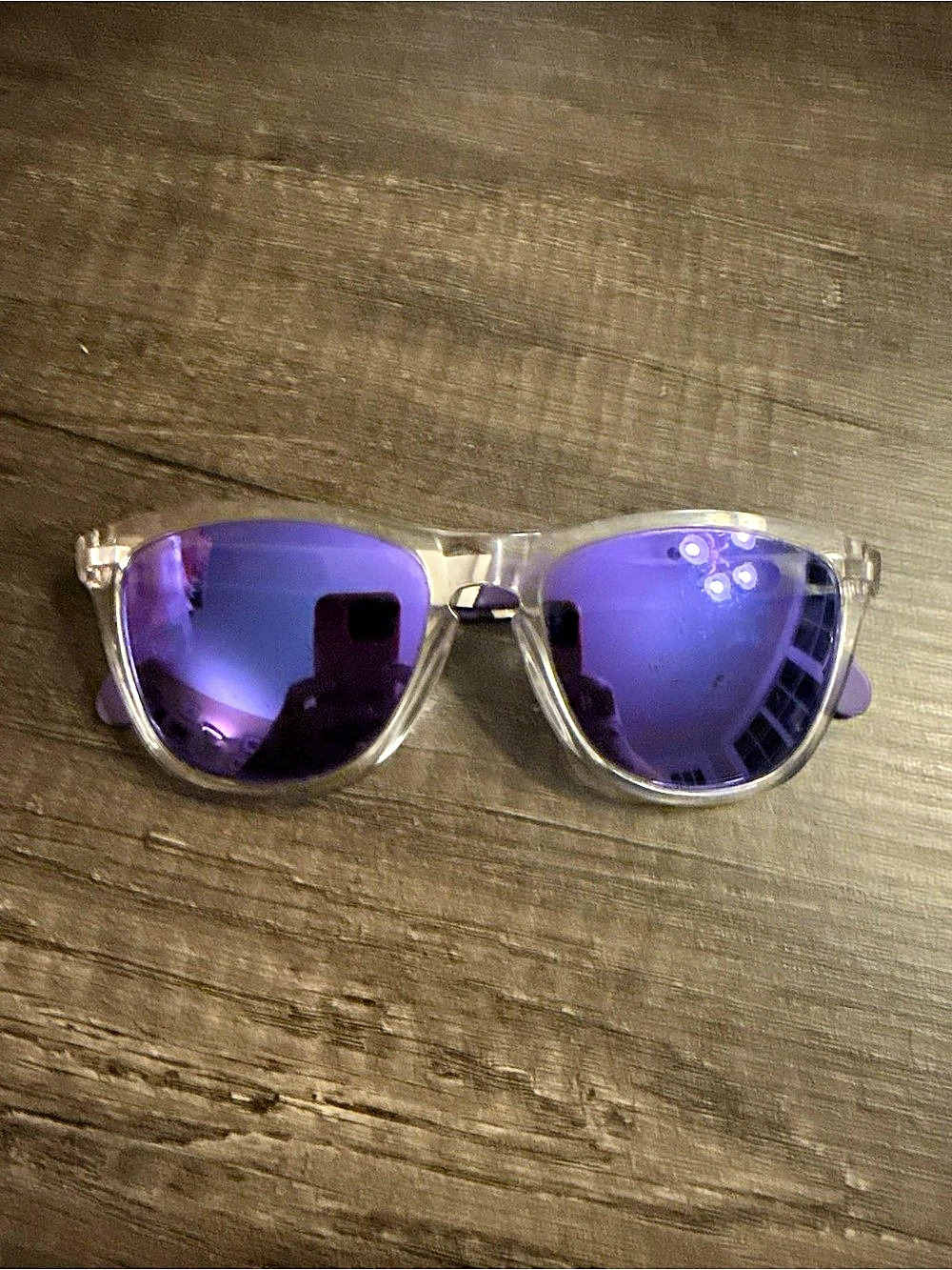 Oakley Frogskins Purple & Clear Mirrored Sunglasses